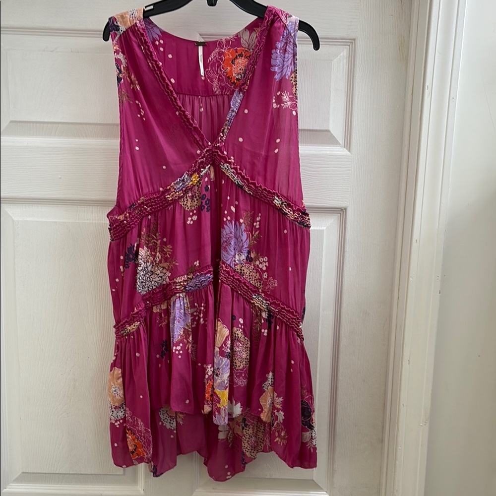 Free People Floral Mini Dress - Pink and Purple